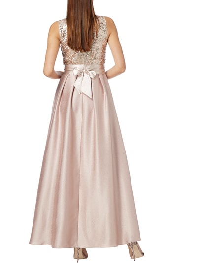 Christian Berg Cocktail Abendkleid mit Pailletten-Besatz Metallic Rosa Melange 5