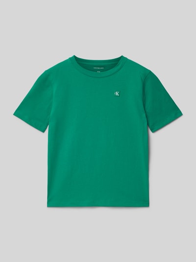 Calvin Klein Jeans Regular Fit T-Shirt aus reiner Baumwolle Gruen 1