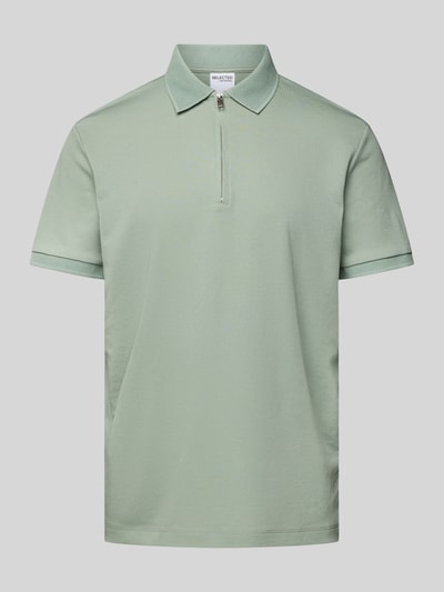 SELECTED HOMME Poloshirt met korte ritssluiting Lichtgroen - 2