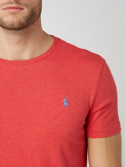 Polo Ralph Lauren Slim fit T-shirt met geborduurd logo Felroze gemêleerd - 3