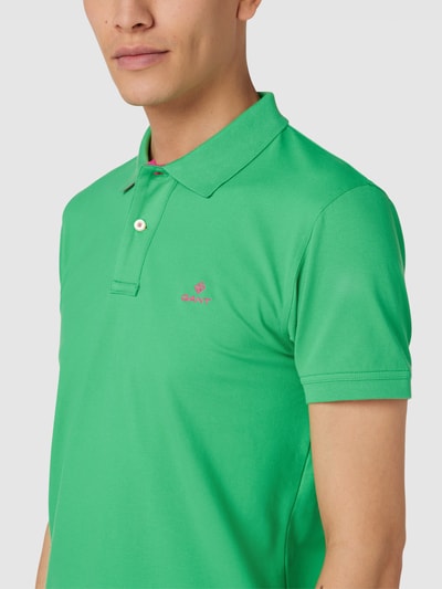 Gant Koszulka polo z paskami w kontrastowym kolorze model ‘CONTRAST COLLAR’ Zielony 3