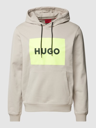 HUGO Hoodie met logoprint, model 'Duratschi' Steengrijs - 2