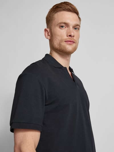 Jack & Jones Premium Poloshirt met geribde mouwboorden, model 'BLADON' Marineblauw - 3