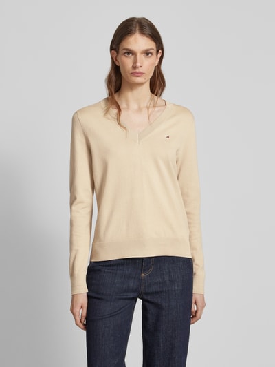 Tommy Hilfiger Strickpullover mit gerippten Abschlüssen Sand 4