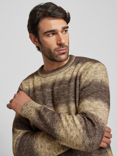 SELECTED HOMME Strickpullover mit gerippten Abschlüssen Modell 'RAI' Sand 3