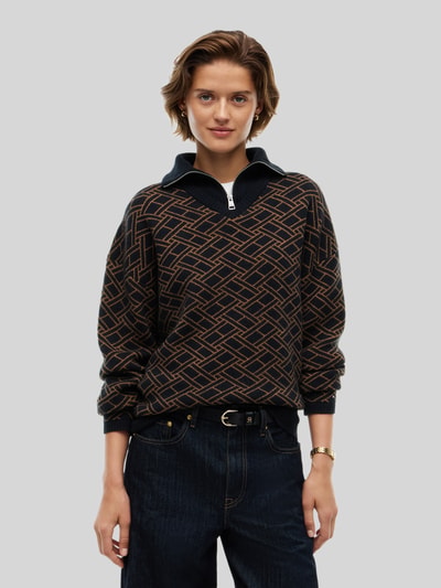 Tommy Hilfiger Troyer mit Half Zip aus Schurwolle Marine 4