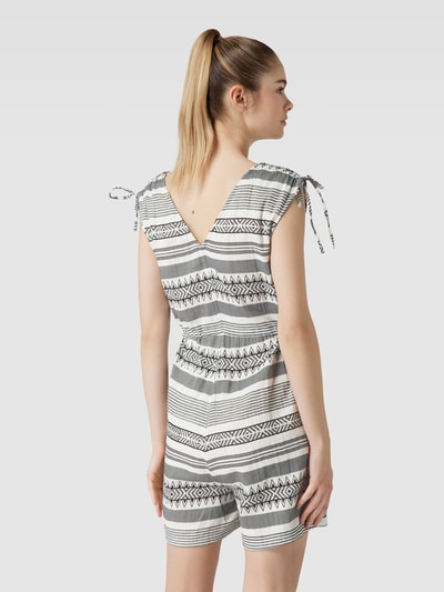 Only Playsuit van katoen met all-over motief, model 'NORA' Zwart - 5