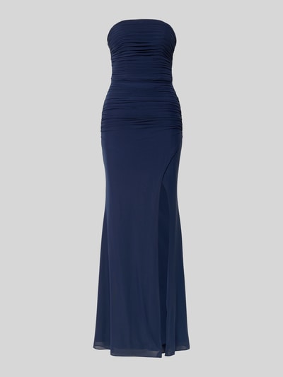 Produktfoto, Regular Fit Abendkleid mit Gehschlitz von Luxuar w półprzezroczystym materiale, taliowany krój, rozporek, wszyty zamek, halka pod spódnicę, długość tyłu w rozmiarze 36: 132 cm, szerokość w rozmiarze 36: 38 cm