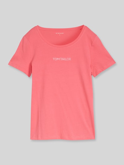 Tom Tailor Regular Fit T-Shirt mit Label-Schriftzug Koralle 2