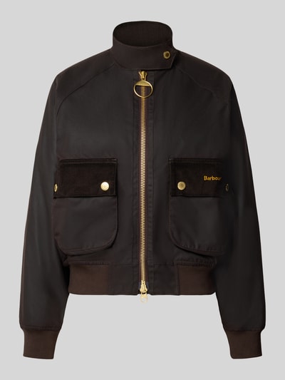 Barbour Regular Fit Bomberjacke aus reiner gewachster Baumwolle Dunkelbraun 1