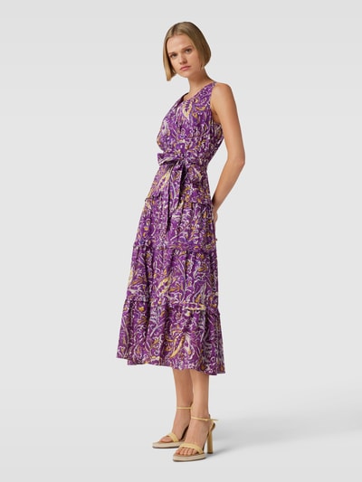 Lauren Ralph Lauren Midi-jurk met bloemenmotief, model 'LACAIDE' Helder paars - 1