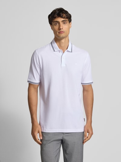 bugatti Koszulka polo z krótką listwą guzikową Biały 4