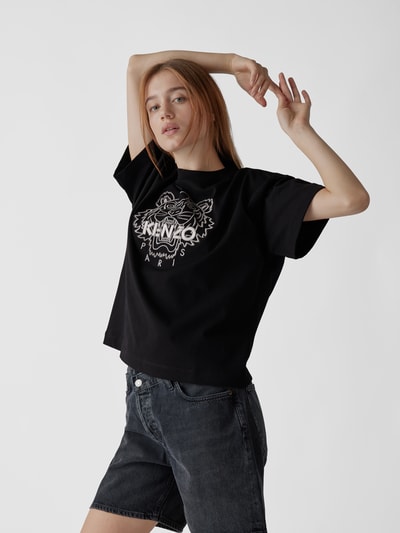 Kenzo T-Shirt mit Label-Stitching Black 6