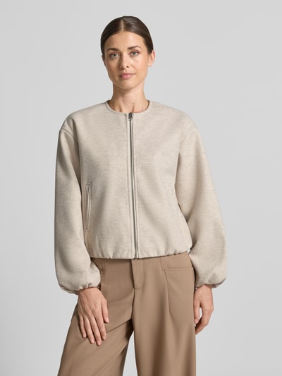 VERO MODA regular fit bomberjack in viltlook model 'CHLOE' Zand gemêleerd - 4