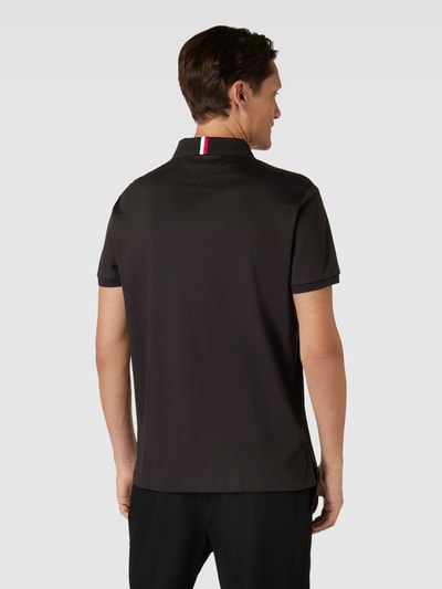 Tommy Hilfiger Regular fit poloshirt met labelstitching Zwart - 5