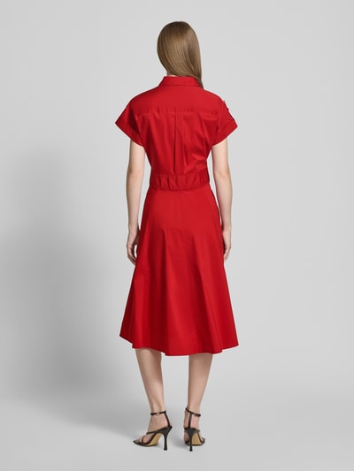 Lauren Ralph Lauren Sukienka midi z kołnierzykiem koszulowym Czerwony 5