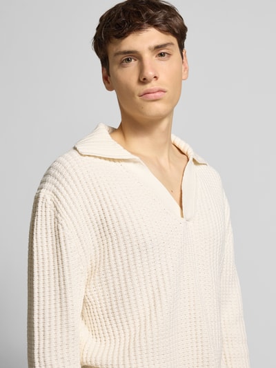 Hugo Blue Oversized Strickpullover aus Baumwoll-Mix Offwhite 3