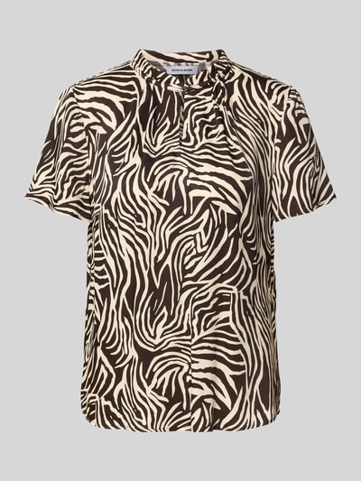 MORE & MORE Blusenshirt mit Schlüsselloch-Ausschnitt Schoko 2