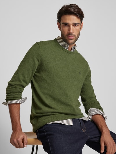 Polo Ralph Lauren Strickpullover aus Lanawolle mit Rundhalsausschnitt Oliv 3