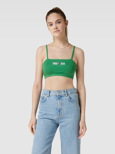 Tommy Jeans Korte top met verstelbare spaghettibandjes, model 'ARCHIVE' Groen - 4