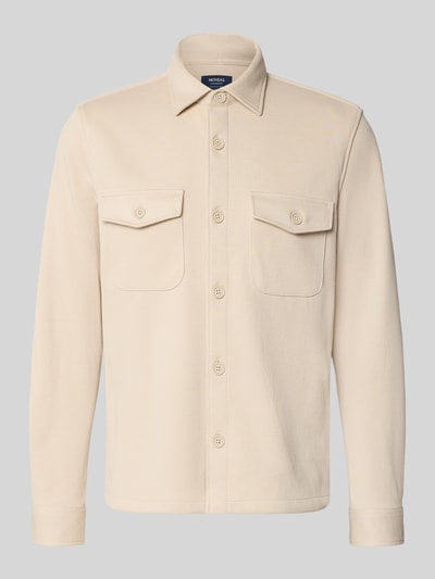 Produktfoto, Overshirt mit Knopfleiste von MCNEAL in Beige, Material-Mix mit Baumwoll-Anteil, Brusttaschen, gerader Schnitt, neutrale Struktur