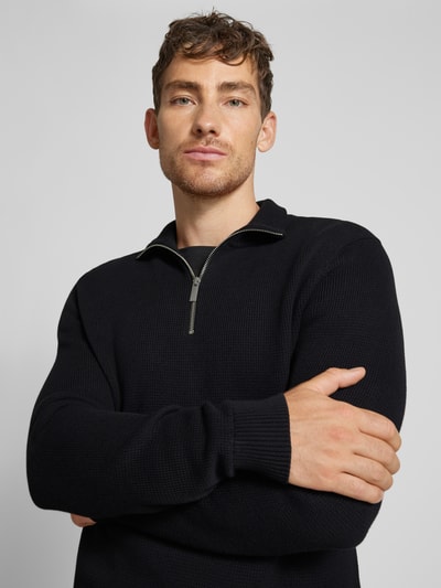 SELECTED HOMME Gebreide pullover met ribboorden, model 'DANE' Zwart - 3