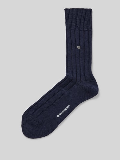 Burlington Socken mit Label-Detail Modell 'Dover' Marine 1