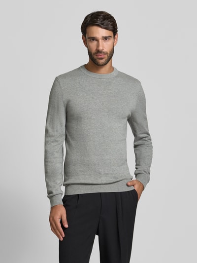 MCNEAL Strickpullover aus Baumwoll-Kaschmir-Mix mit Rundhalsausschnitt Mittelgrau Melange 4