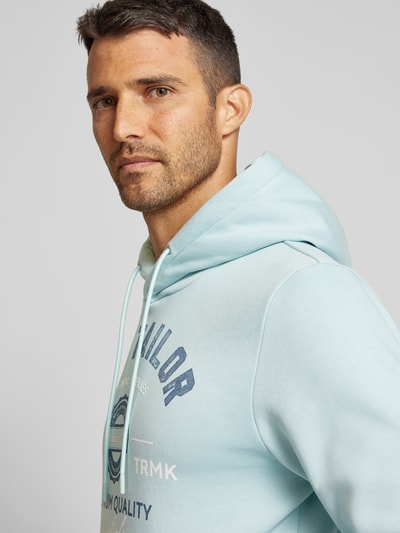 Tom Tailor Regular fit hoodie van katoenmix met logoprint Mintgroen - 3