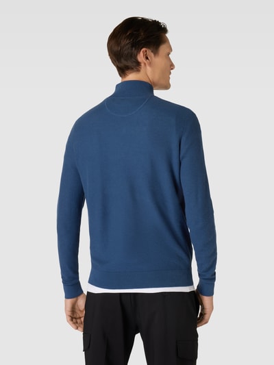 Brax Gebreide pullover met opstaande kraag, model 'Steffen' Donkerblauw - 5