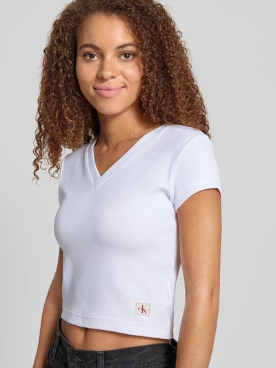 Calvin Klein Jeans T-shirt z detalem z logo Biały 3