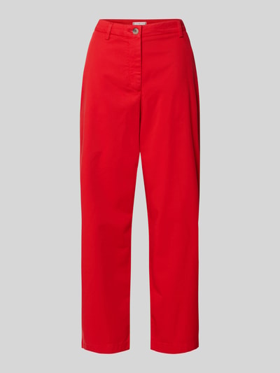 Produktfoto, Slim Fit Chino aus Baumwoll-Mix von Tommy Hilfiger, Optik: Unifarben, Passform: Slim-Fit, Material: Baumwoll-Mix, rote Farbe.