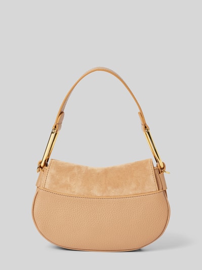 Coccinelle Handtas van leer met labeldetail, model 'MAGIE' Camel - 4