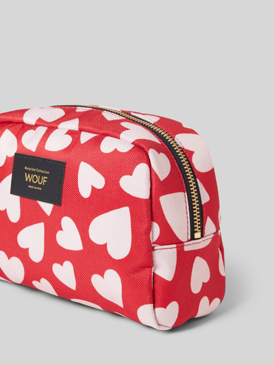 WOUF Make-uptasje in rood met all-over motief, model 'Amore' Rood - 2