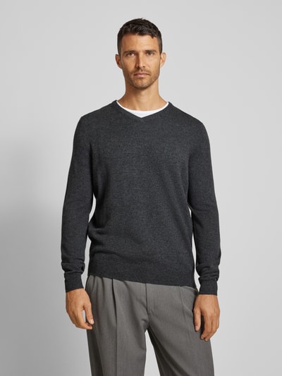 Fynch-Hatton Gebreide pullover met V-hals Antraciet - 4