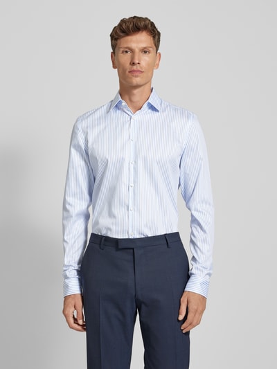 Jake*s Extra lang slim fit zakelijk overhemd Bleu - 4