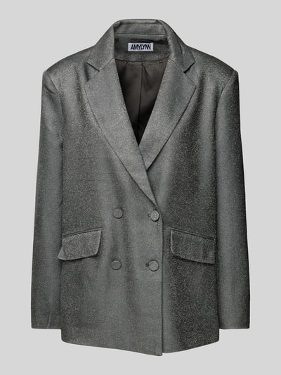 Amy Lynn Blazer mit Knopfverschluss Silber 2