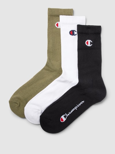 CHAMPION Socken mit Label-Print im 3er-Pack Oliv 1