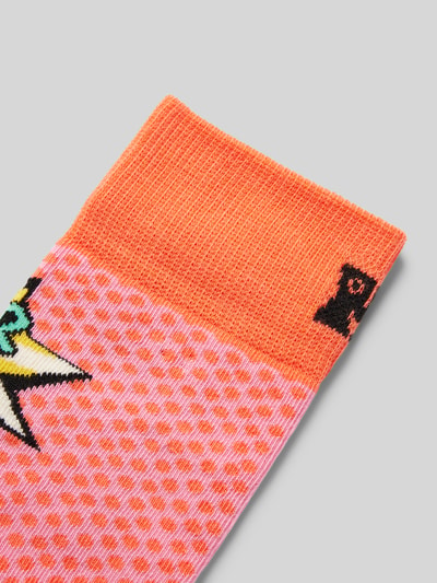 Happy Socks Socken mit Label-Print Pink 2