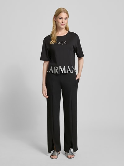 ARMANI EXCHANGE T-shirt z detalem z logo Czarny 1