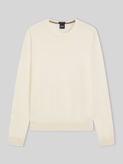 BOSS Relaxed fit gebreide pullover van puur kasjmier, model 'EMIGLIORE' Offwhite - 2