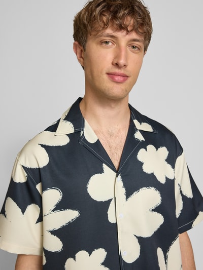 ANOTHER COTTON LAB Relaxed Fit Freizeithemd mit Resortkragen Black 3