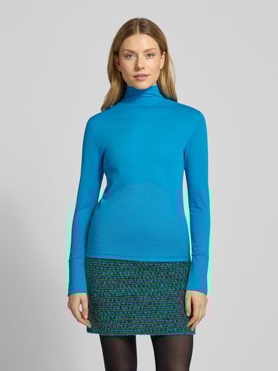 Marc Cain Shirt met lange mouwen en col Oceaanblauw - 4