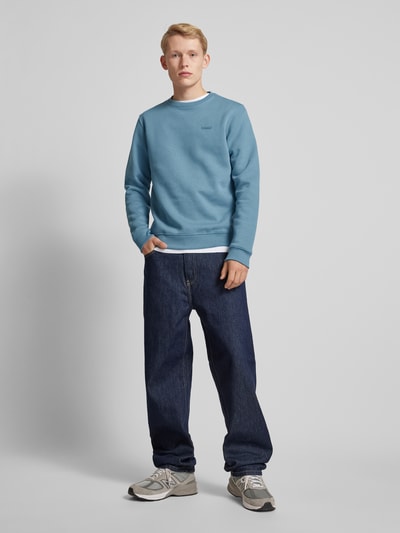 Blend Sweatshirt met ribboorden, model 'Downton' Lichtblauw - 1