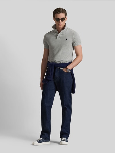 Polo Ralph Lauren Slim Fit Poloshirt aus reiner Baumwolle Hellgrau 1