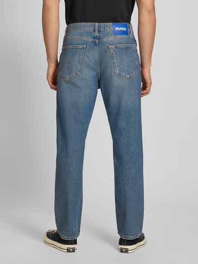 HUGO Blue Jeansy o kroju straight fit z czystej bawełny model 'JONAH' Jeansowy niebieski 5