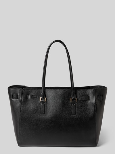 Produktfoto, Torebka z naturalnej skóry, uchwyt, model 'HAMILTON' od MICHAEL Michael Kors, główna przegroda z zamkiem błyskawicznym, detal z logo, przegródka wewnętrzna z zamkiem, szerokie 52 cm, długość 32 cm, głębokość 15 cm, pasek na ramię 67 cm, czarna faktura, prosta forma.