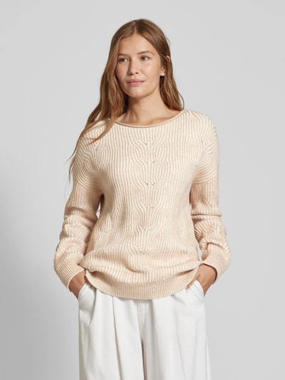 Brax Gebreide pullover met boothals, model 'LESLY' Offwhite - 4