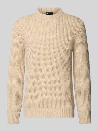 G-Star Raw Wollen pullover met structuurmotief, model 'Chunky' Beige - 2