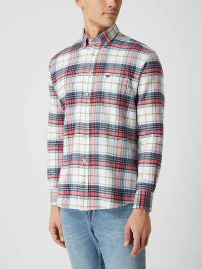 Fynch-Hatton Koszula flanelowa o kroju regular fit z bawełny  Brudny biały 4